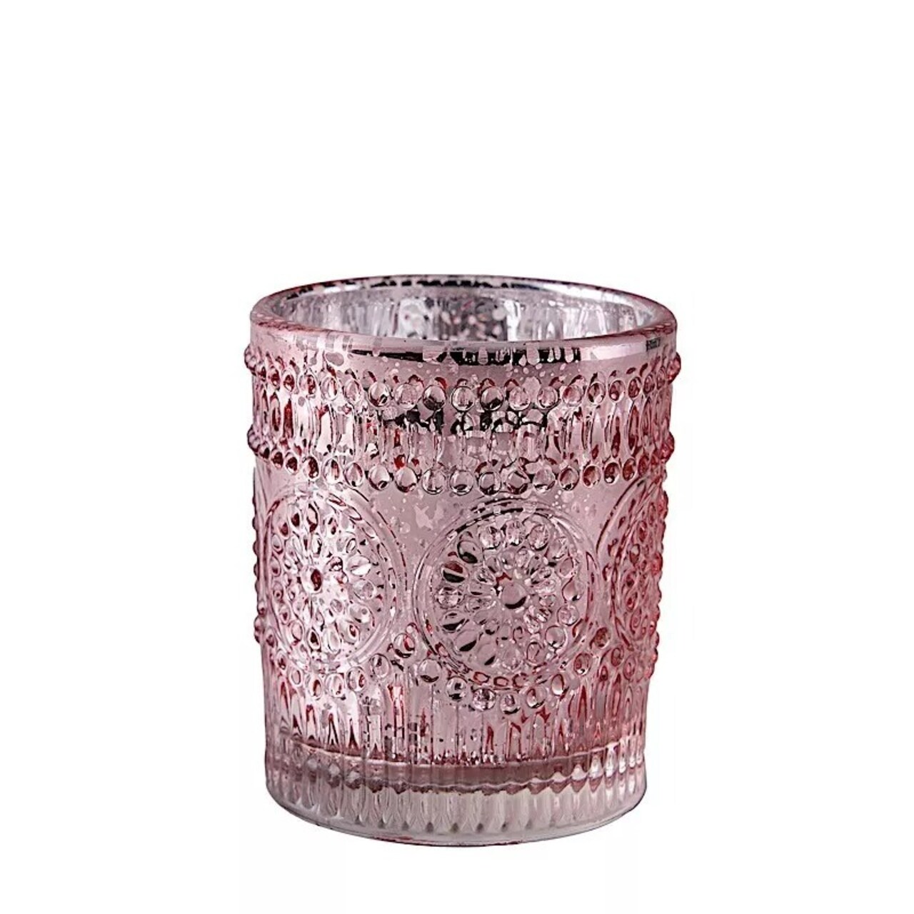 6 pcs Blush Mercury Glass Votive Candle Holders Primrose Design